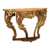 Old eclectic console carved in gilded fir, Italy 19th century
