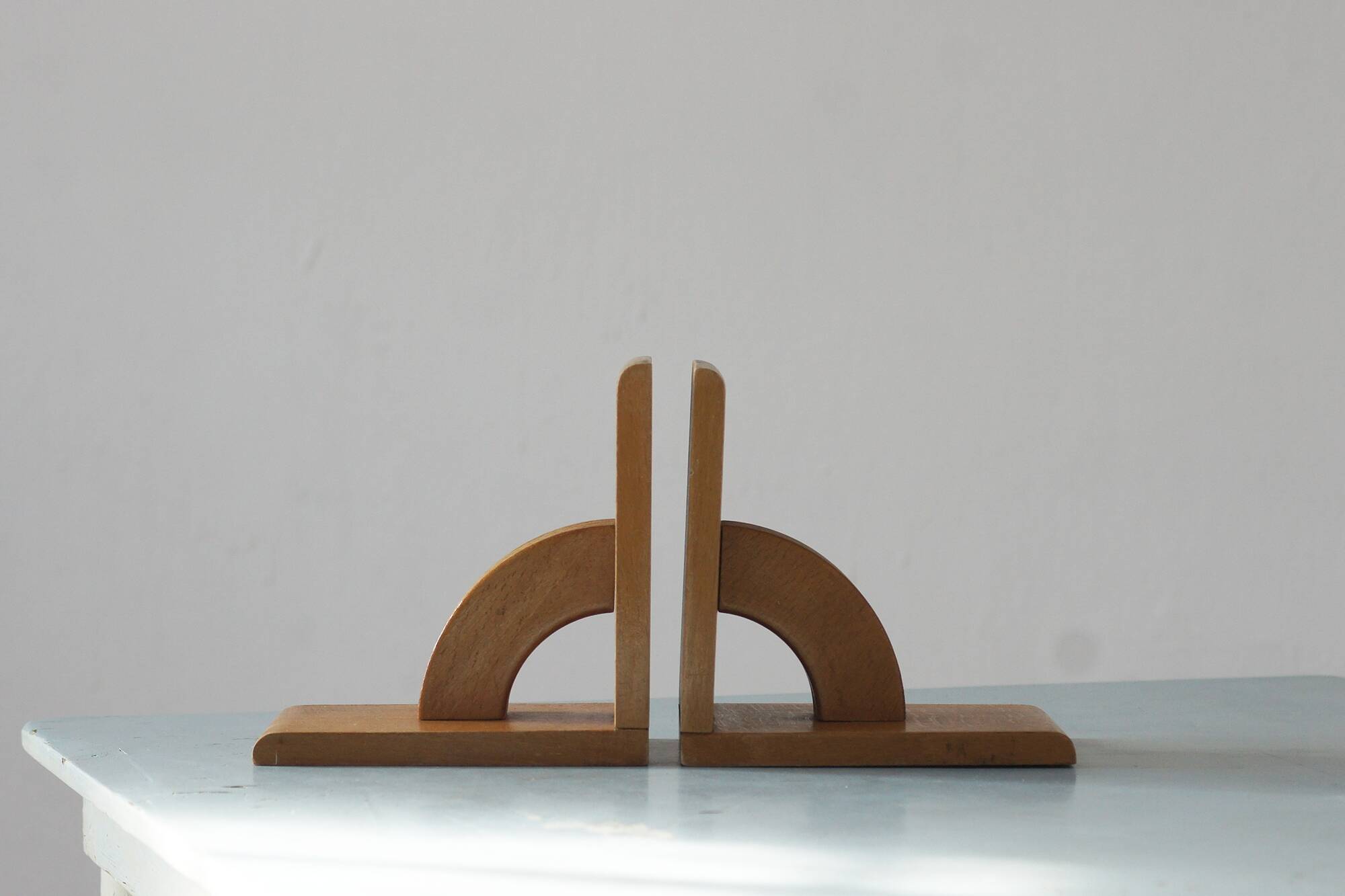 Mid-Century Wooden Bookends, 1950s, Set of 2