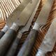 Lot 12 old knives handle wood fontenille 1034 drop viroles