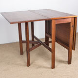 Table pliable danoise extensible en palissandre, avec 2 rallonges rabattables 1960