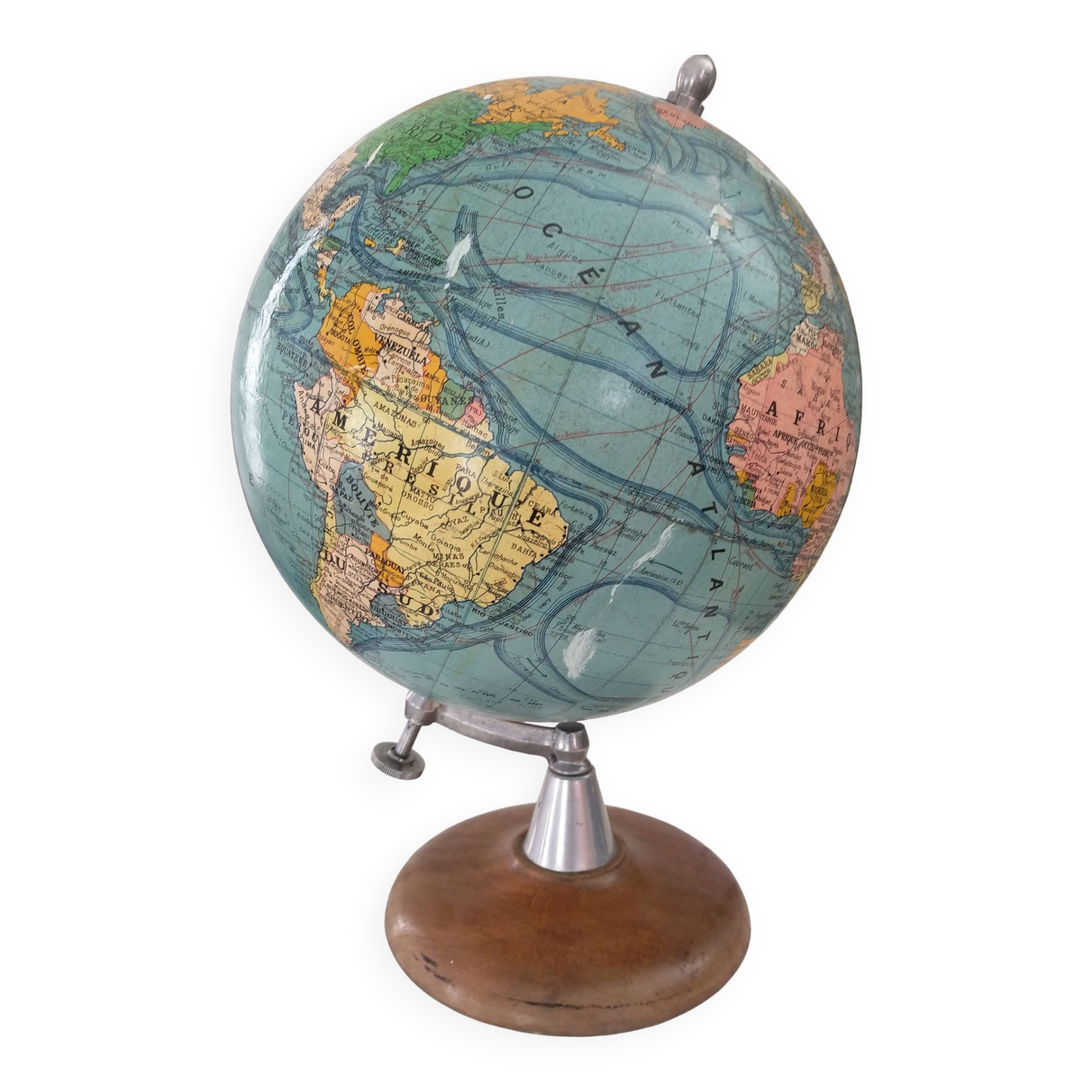 Terrestrial globe drawn by j forest edited by girard barrere & thomas