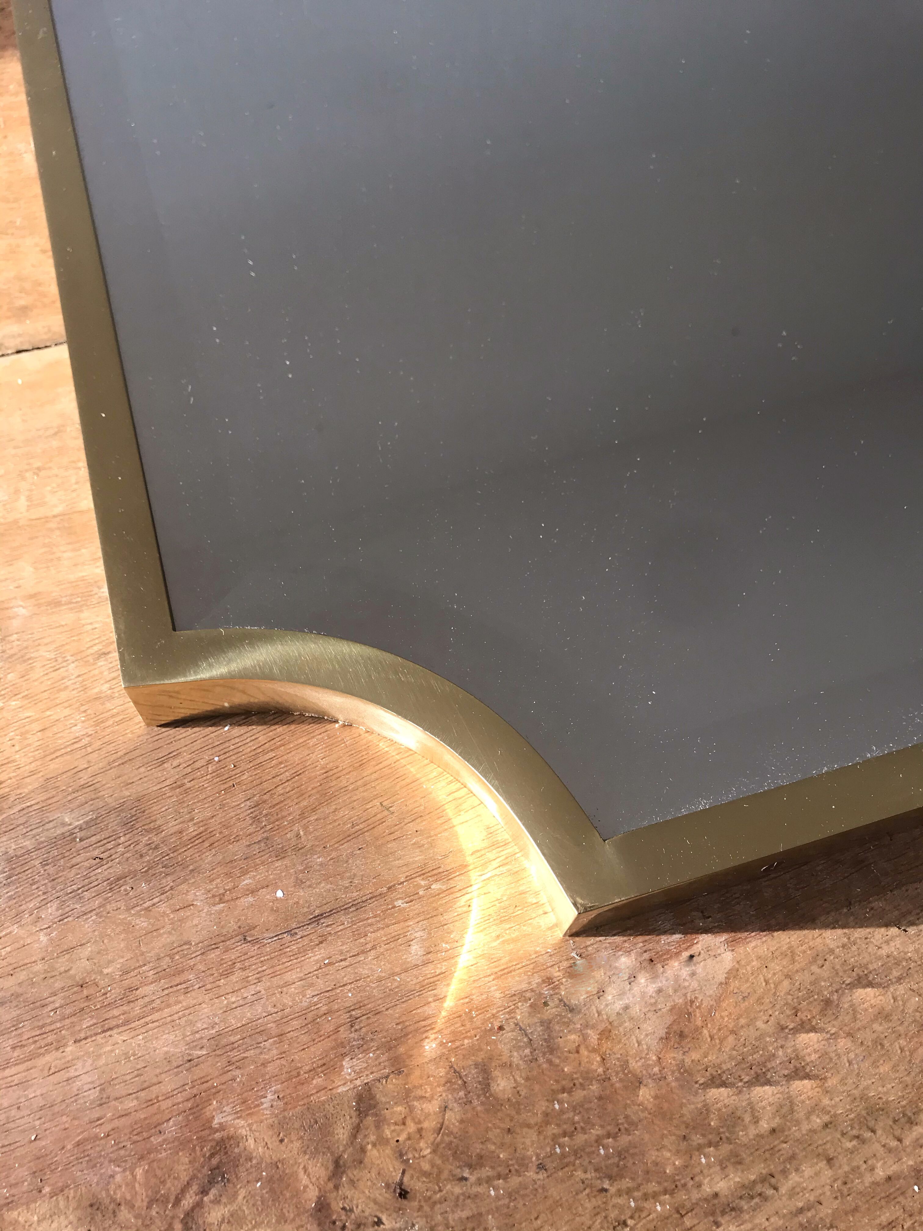 Brass bevelled mirror, Italy, 60s