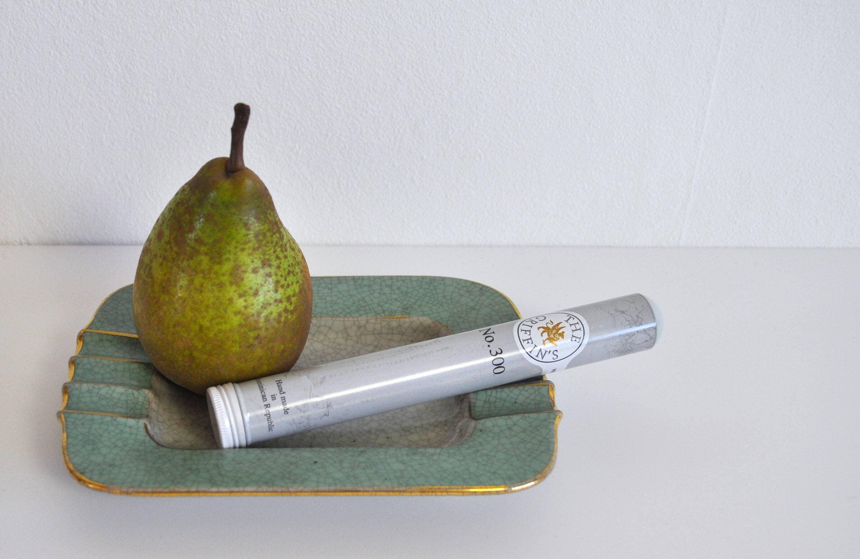 Cendrier, vide poche en porcelaine à glaçure craquelée, années 1940