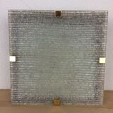 Scandinavian square wall lamp perspex and teak, ceiling lamp