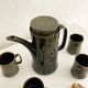 Furnivals porcelain coffee pot and 5 cup set, Made in England
