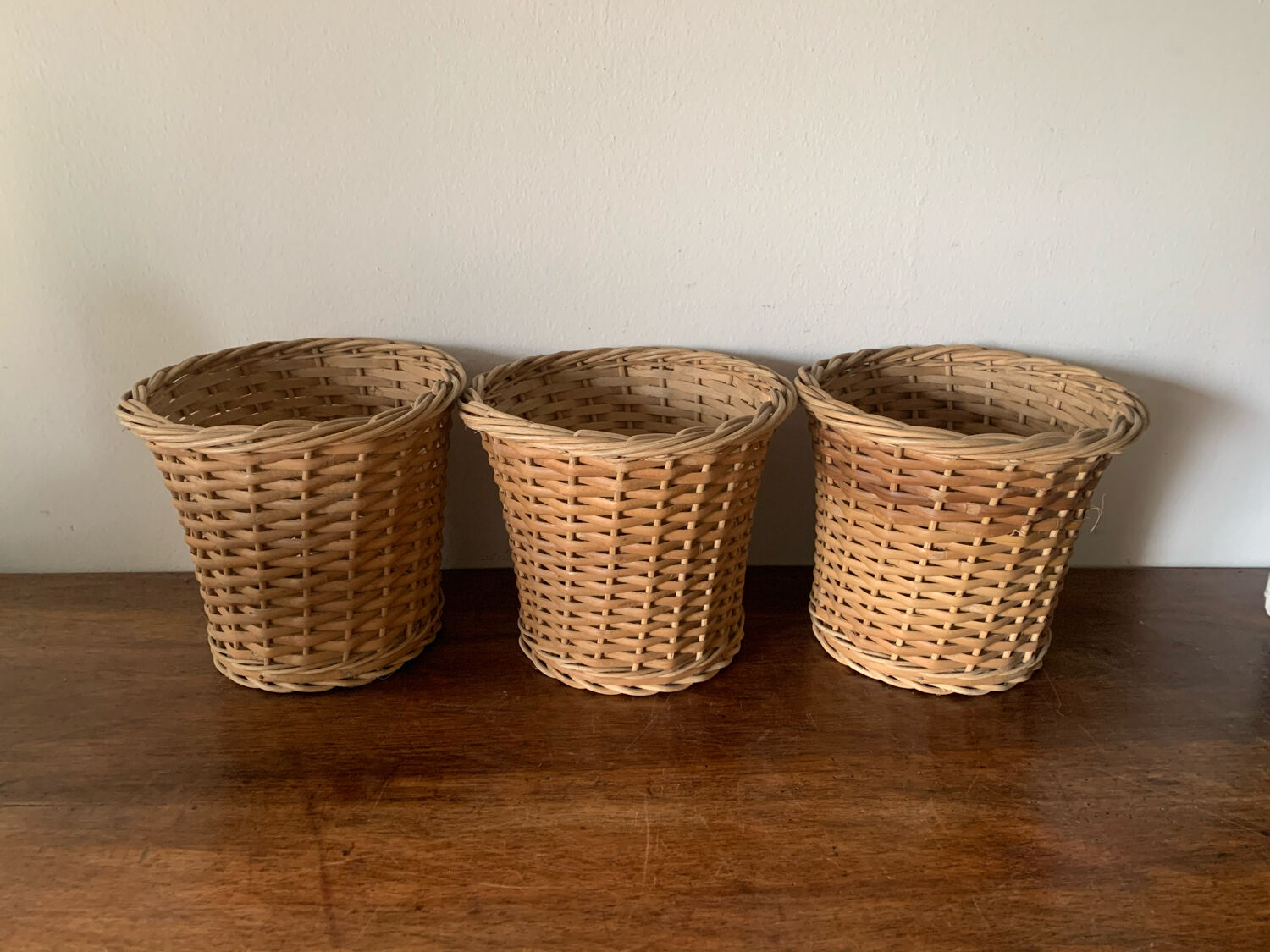 Wicker pot cover set