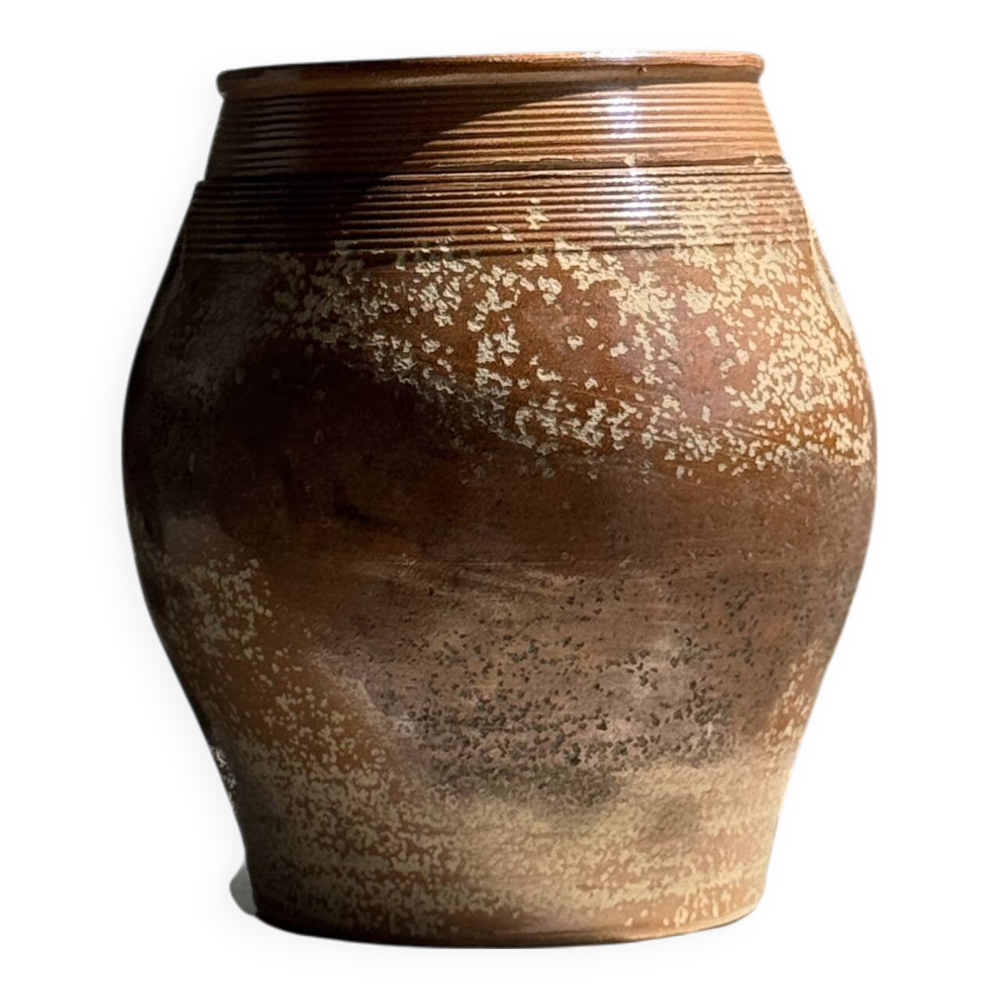 Large oval stoneware lidded pot H24