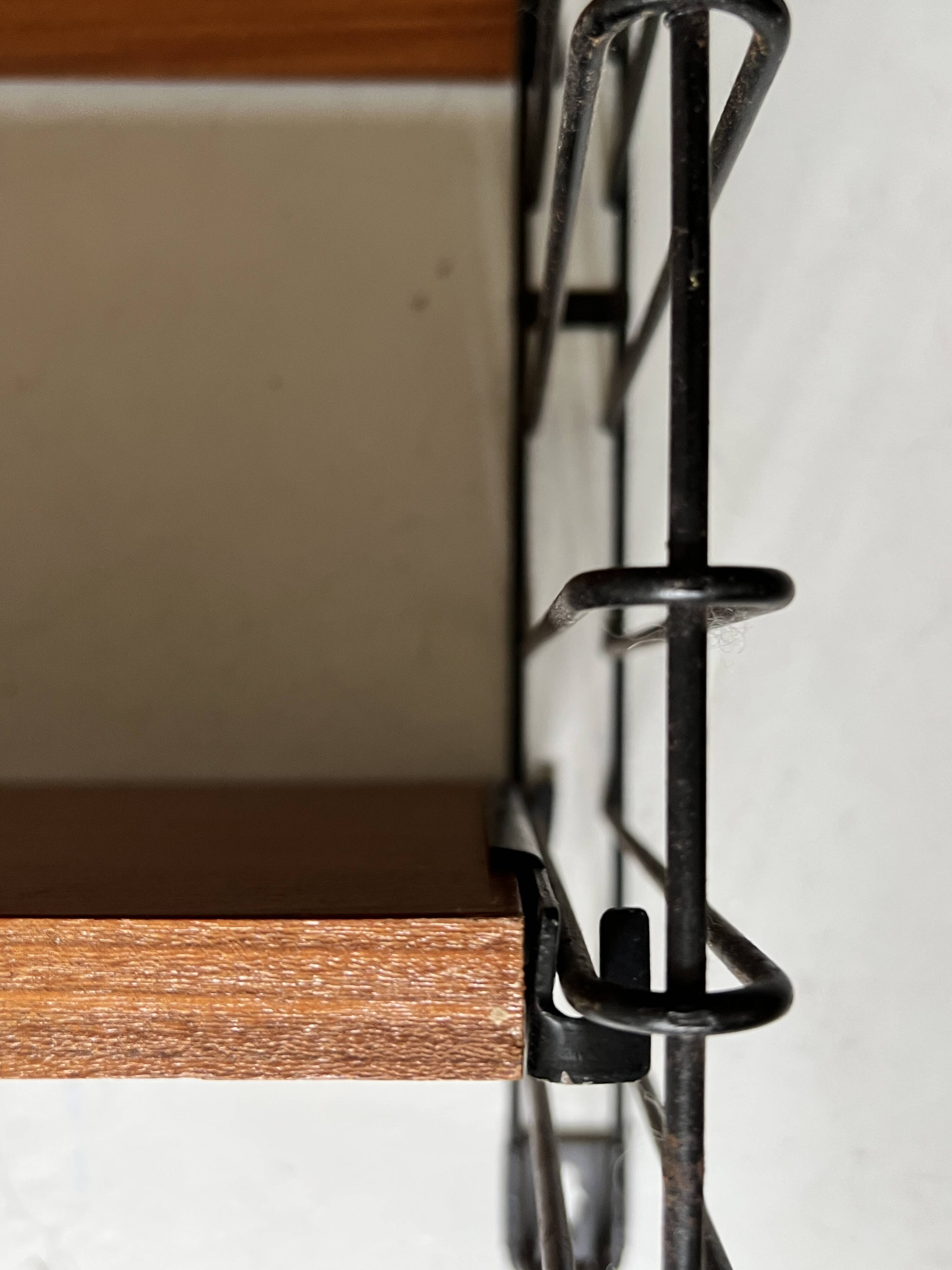Scandinavian teak wall shelf bookcase ED. Tomado, Holland 1950