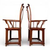 Set of 2 Chinese high-backed armchairs in the style of the Ming Dynasty, 19