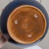 Danish Vintage Glazed Ceramic Vase by Hildegon Als in blue-brown glaze, mid-century 1960s