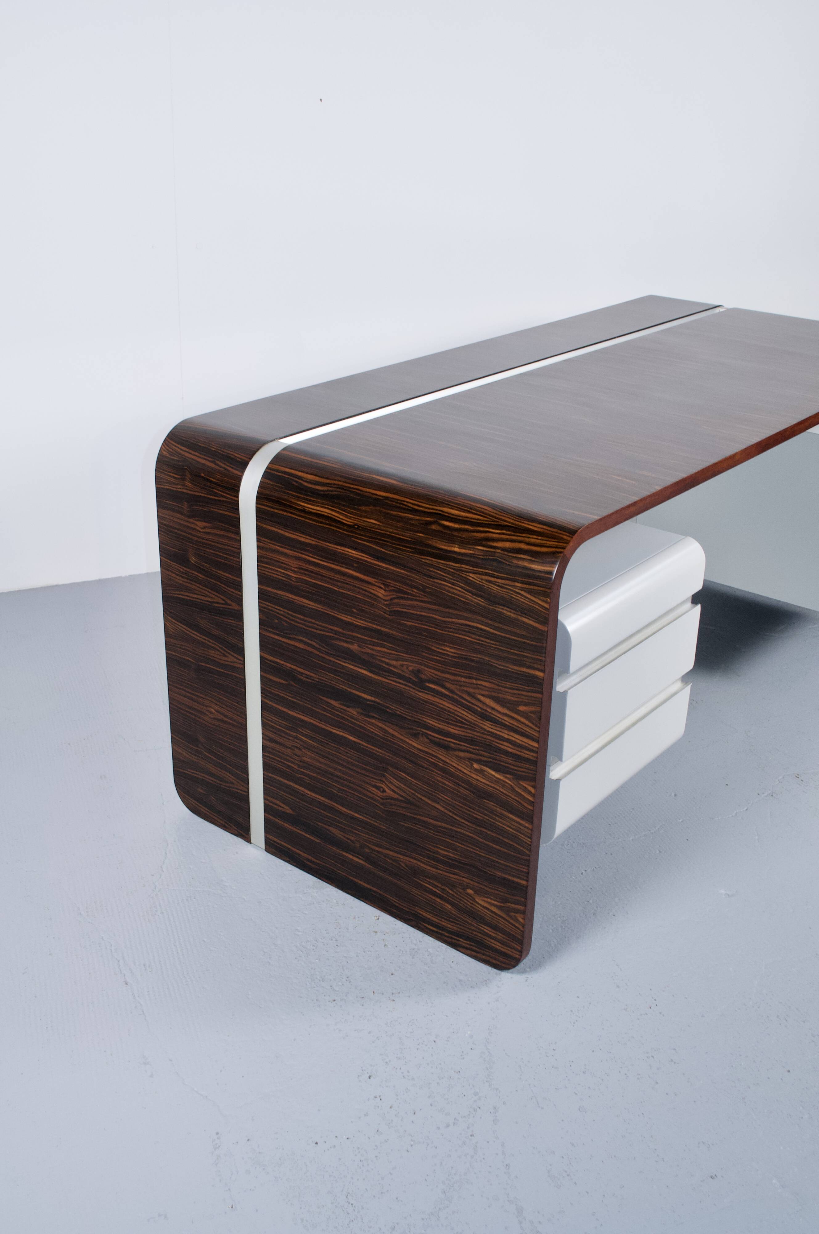 ROSEWOOD DESK MICHEL BOYER TFM EDITION 1970s ROTHSCHILD BANK