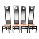 series of 4 80s/90s mackintosh style chairs