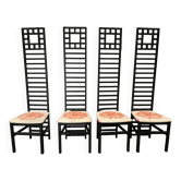 series of 4 80s/90s mackintosh style chairs