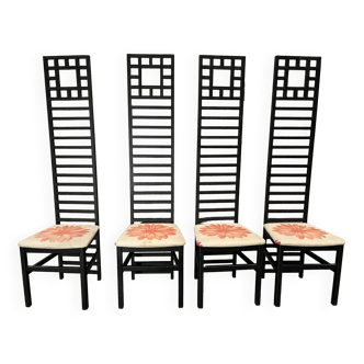 series of 4 80s/90s mackintosh style chairs