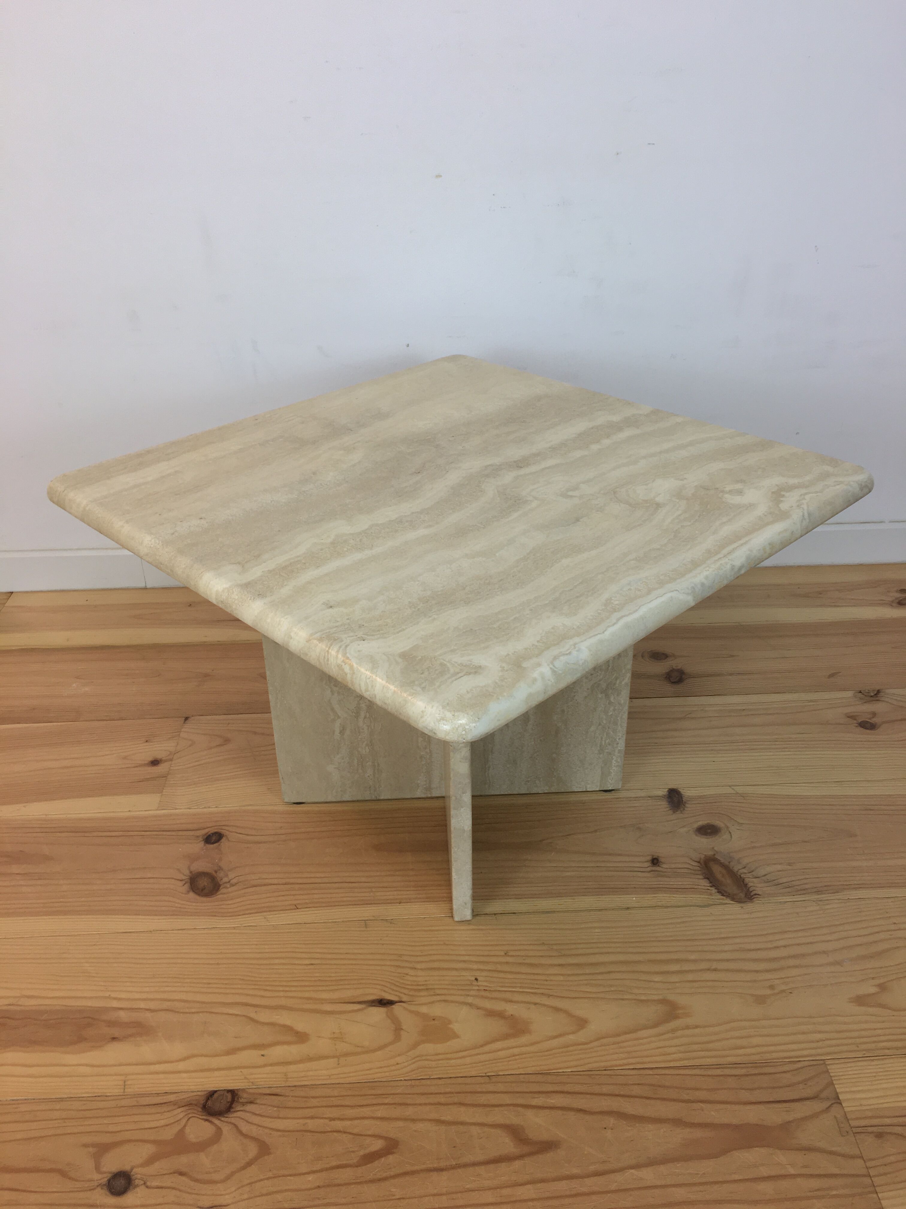 Square travertine coffee table