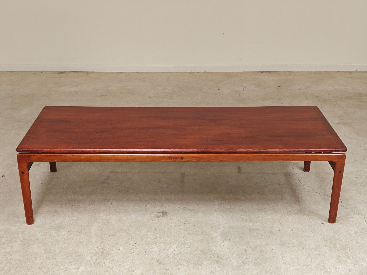 Large Scandinavian teak coffee table Trioh 1960