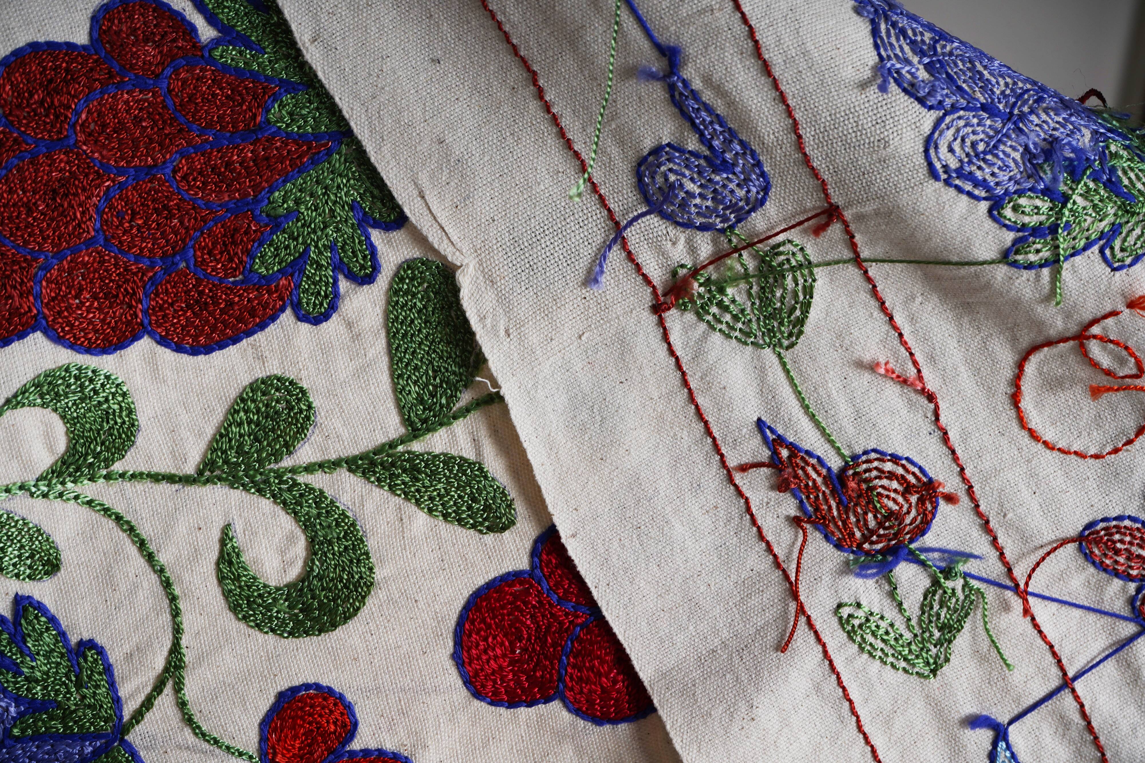 Hand-knotted rug, vintage Turkish rug 43x182 cm