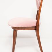 Mid-century light pink velvet heart-shaped chair, Europe, 1960s.