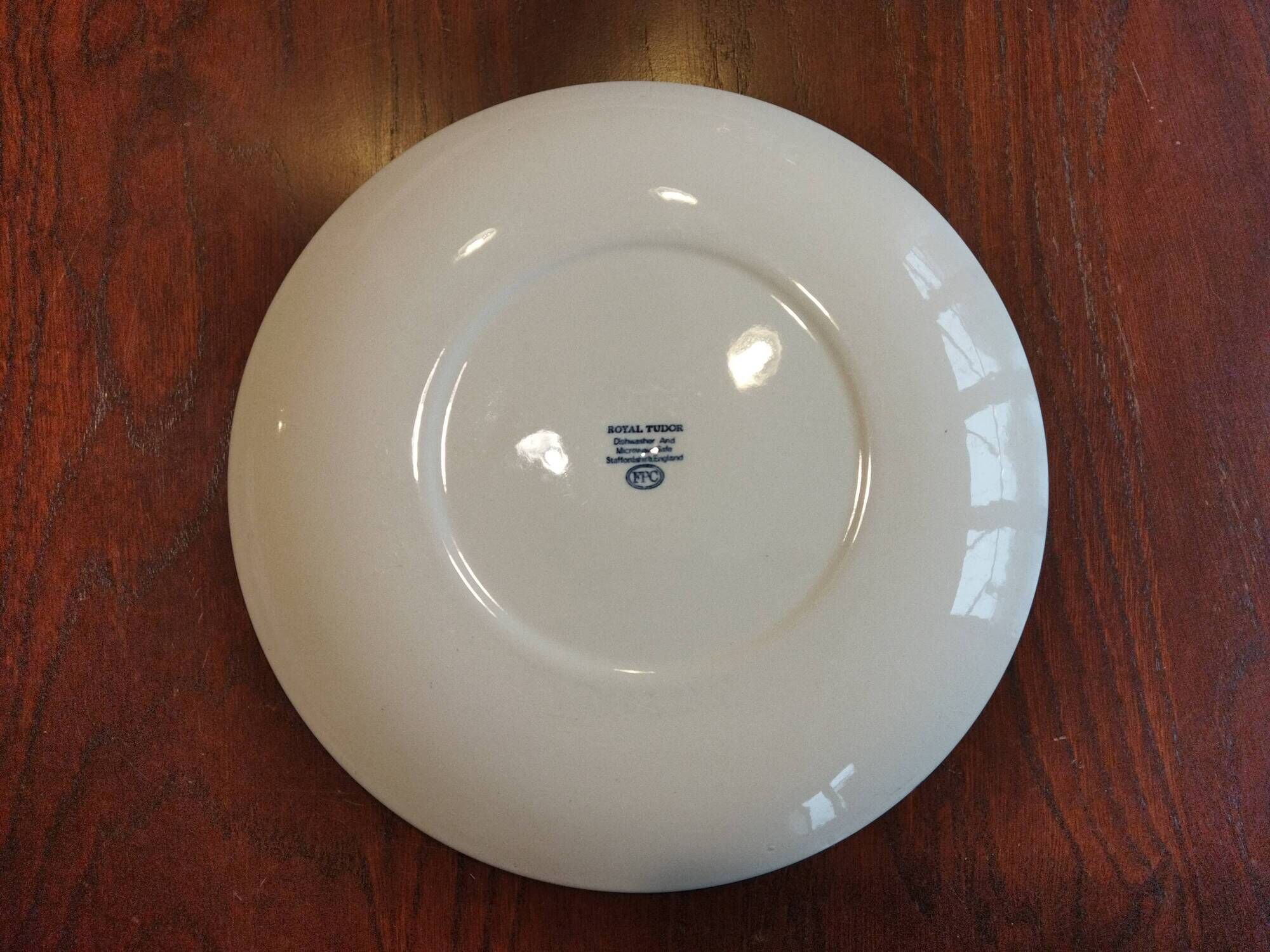 8 blue & white dinner plates (Royal Tudor Gien Lunéville Ceraminter)