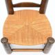 Chaise basse paillée, dite chaise de cheminée style brutaliste