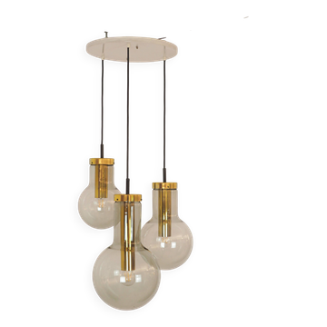 Rare Trio de lampes suspendues "Maxi Globe Lighting" par RAAK Amsterdam, années 1960