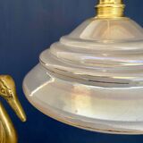 Vintage lampshade pendant lamp in pearlescent glass