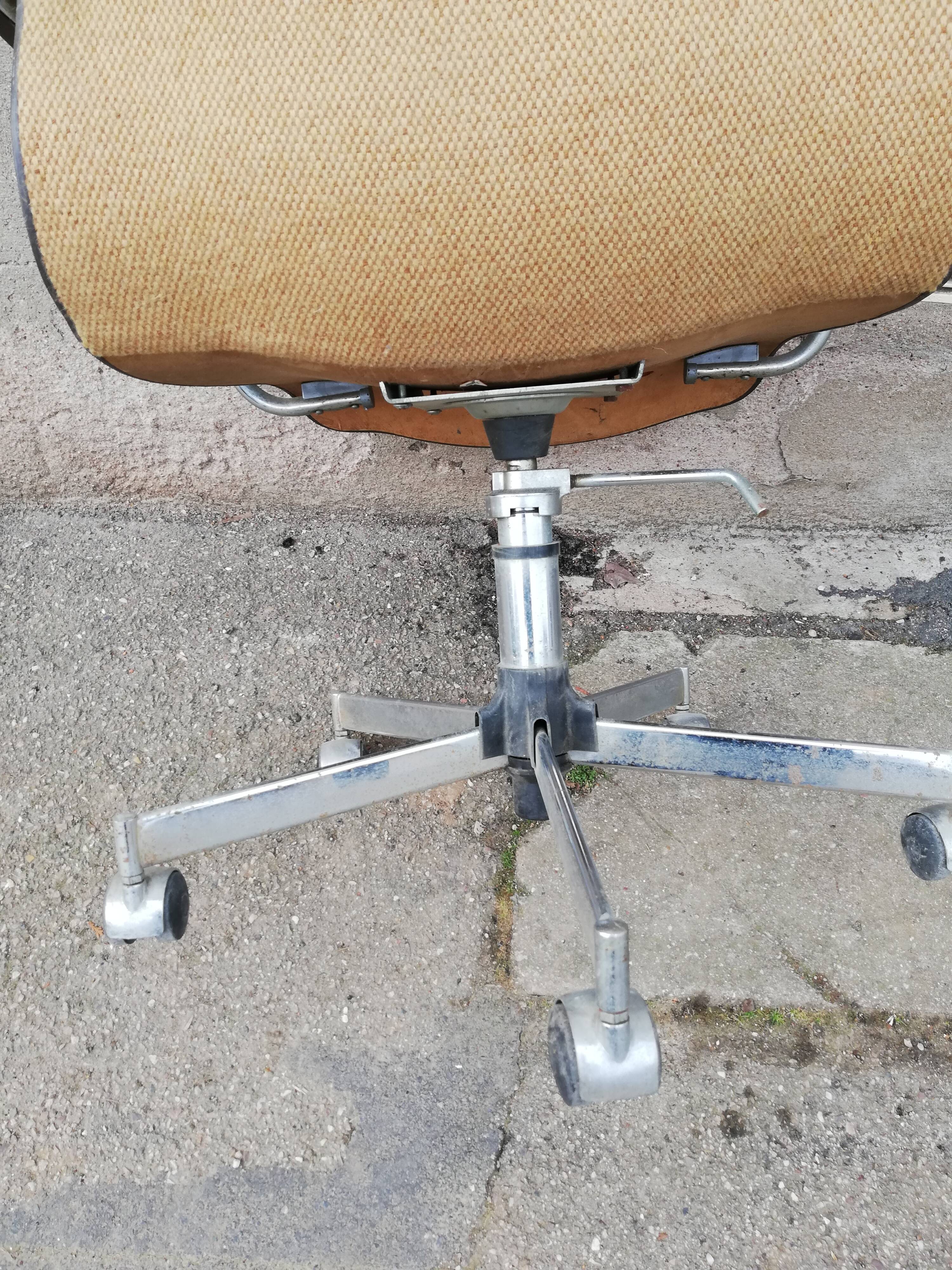 Vintage office chair yellow fabric