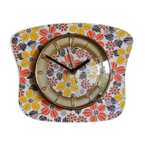 Vintage clock silent wall pendulum "Flowers"