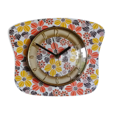 Vintage clock silent wall pendulum "Flowers"