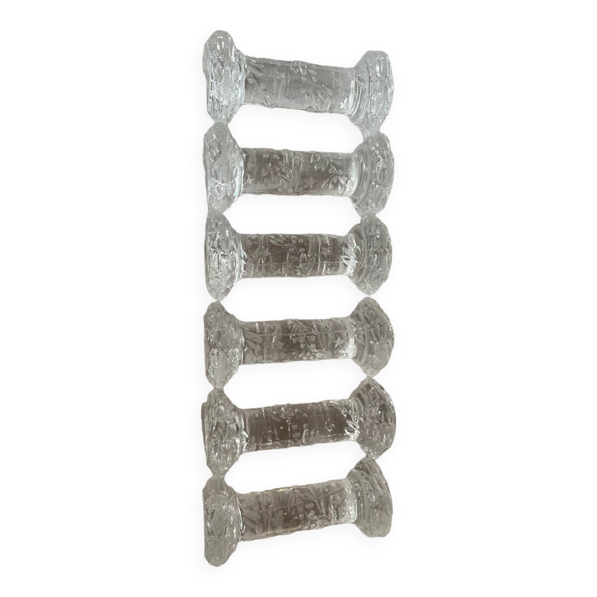 Set of 6 vintage glass knife rests