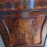 Mahogany chest of drawers with claw feet and mirror