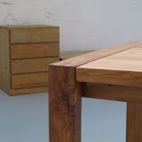 Oiled solid elm table, Vendée model, from Regain