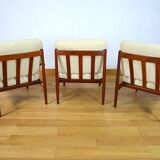 3 Chauffeuses Formant Banquette Danoise de Grete Jalk Édition Glostrup 1960