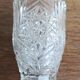 Small crystal vase with chiseled patterns and geometric decorations