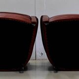 Pair of Small Club Armchairs in Sheepskin - Reproduction