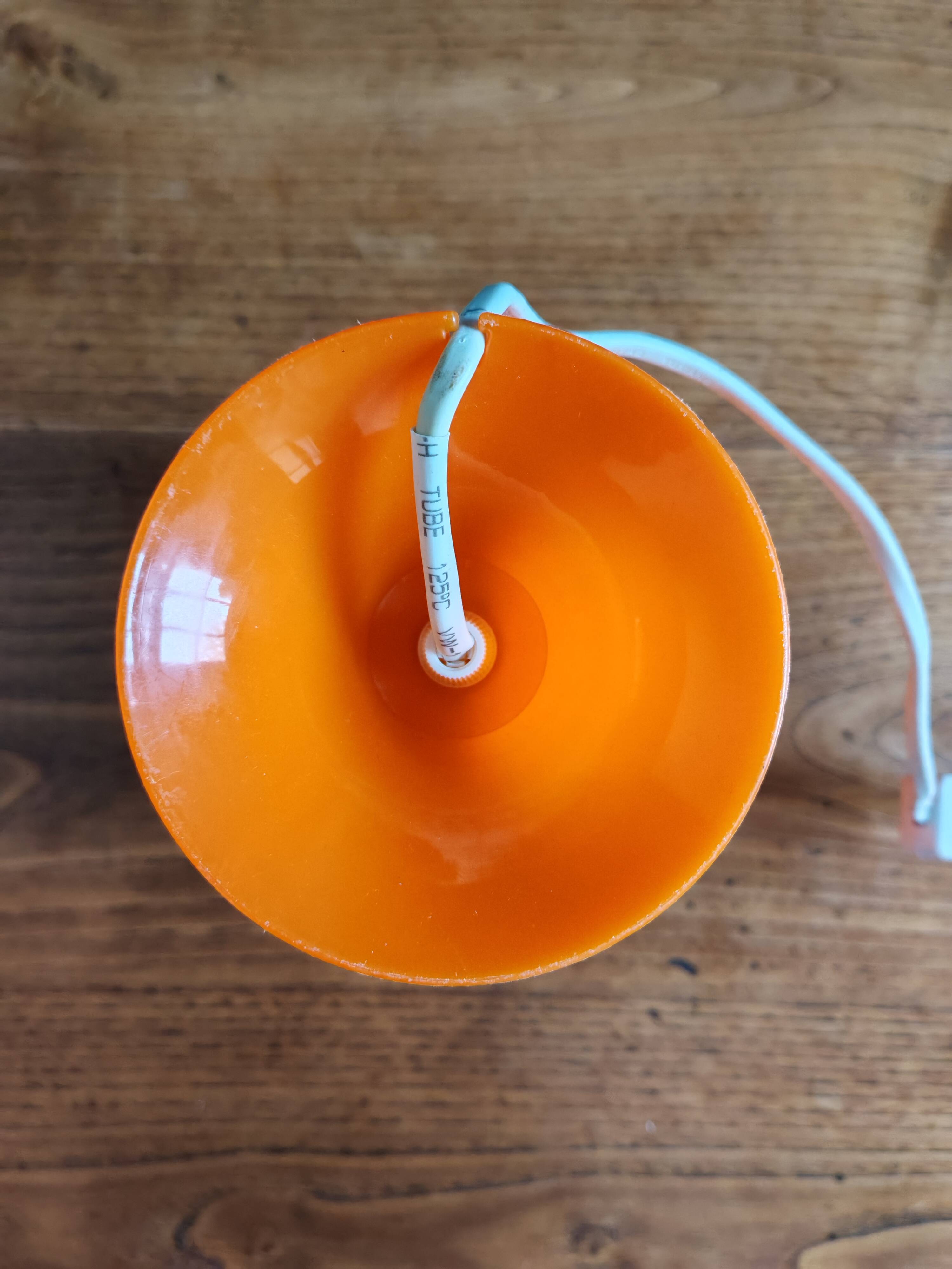 Lampe de table vintage/Lampe champignon en plastique orange