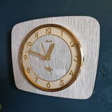 Vintage clock silent wall pendulum "Kienzle Formica white gray"
