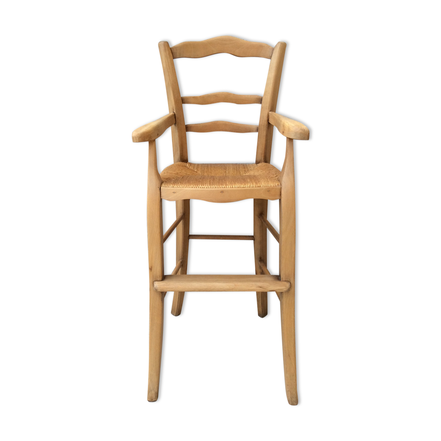 High chair for children in mulched seated wood