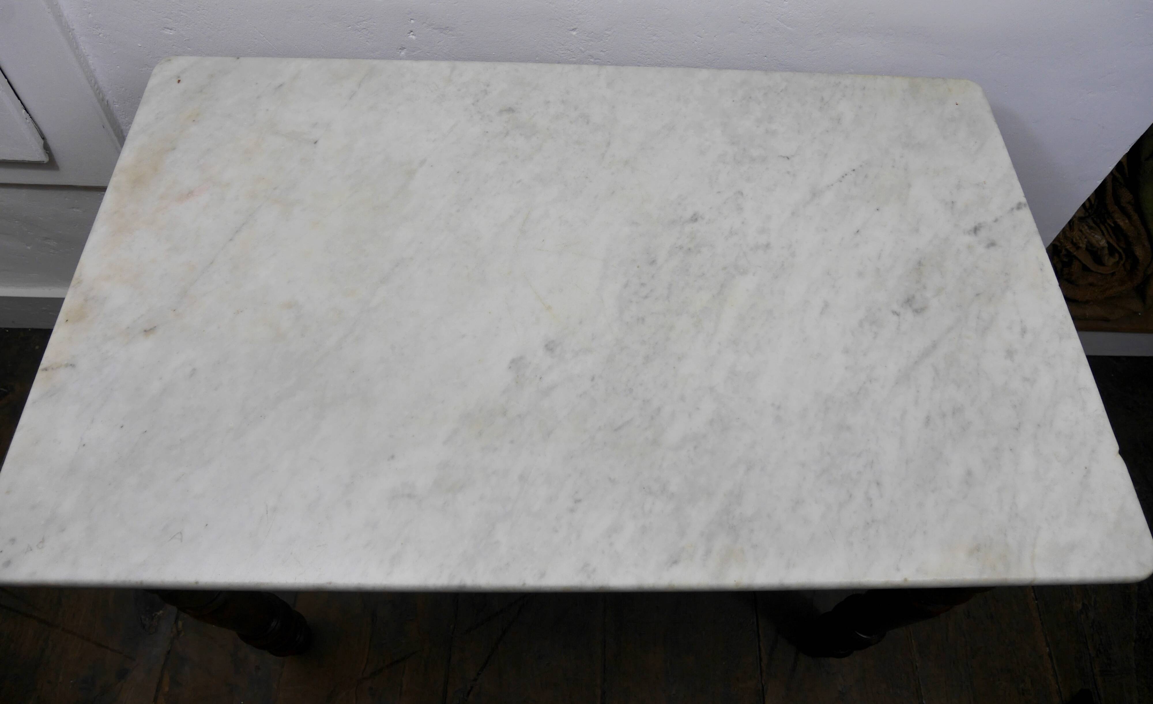 old marble and wood office bistro table 1850