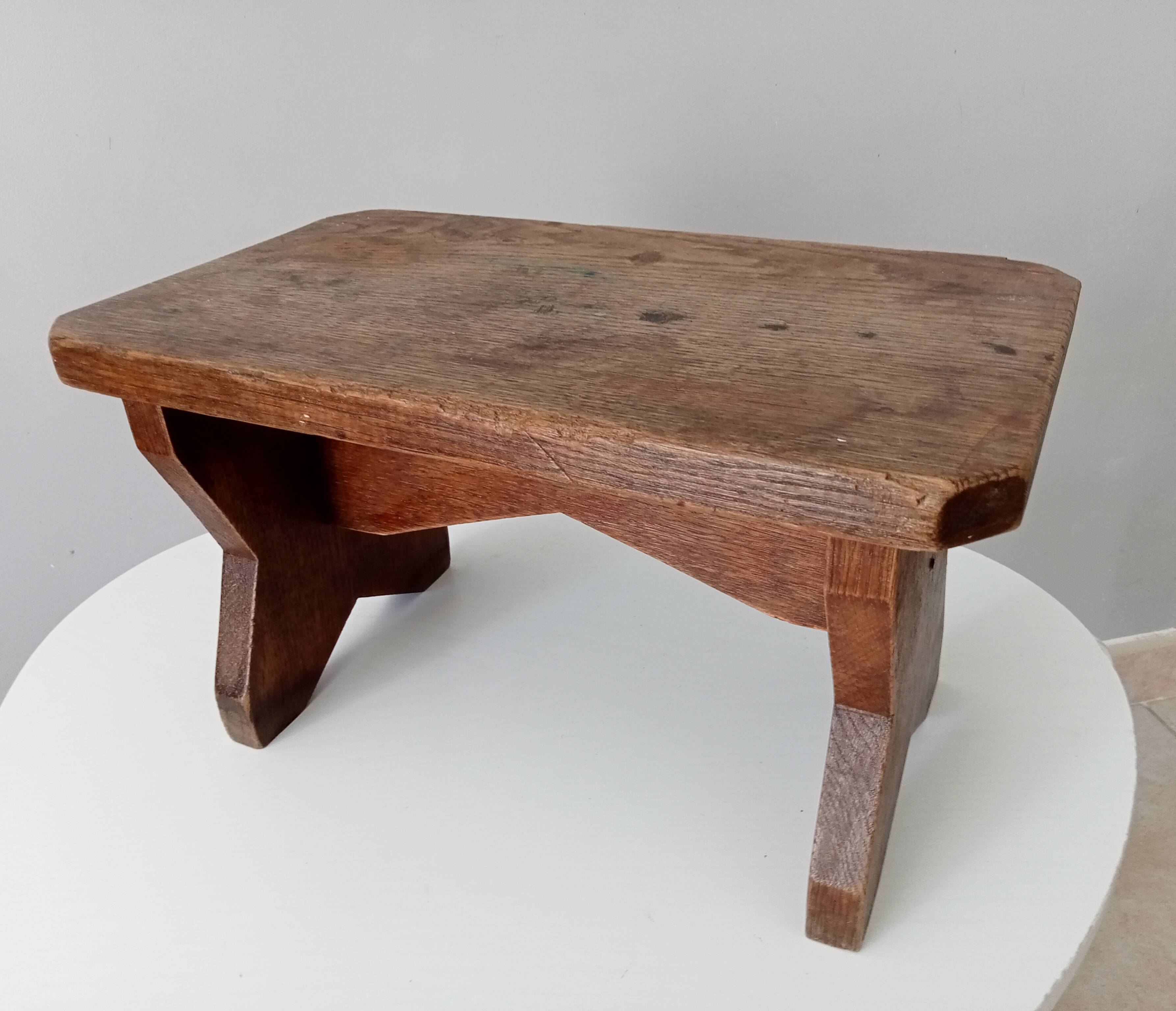 Antique solid oak stool