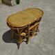 Table and chairs bistrot head to head rattan bamboo 1970