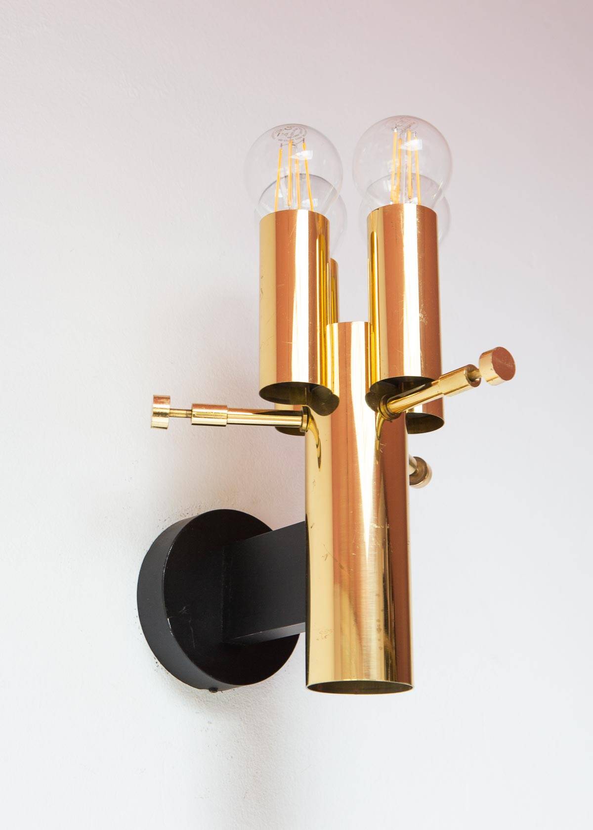 German "space age" appliques in gilded brass Bega Bloom (4 AVAILABLE).