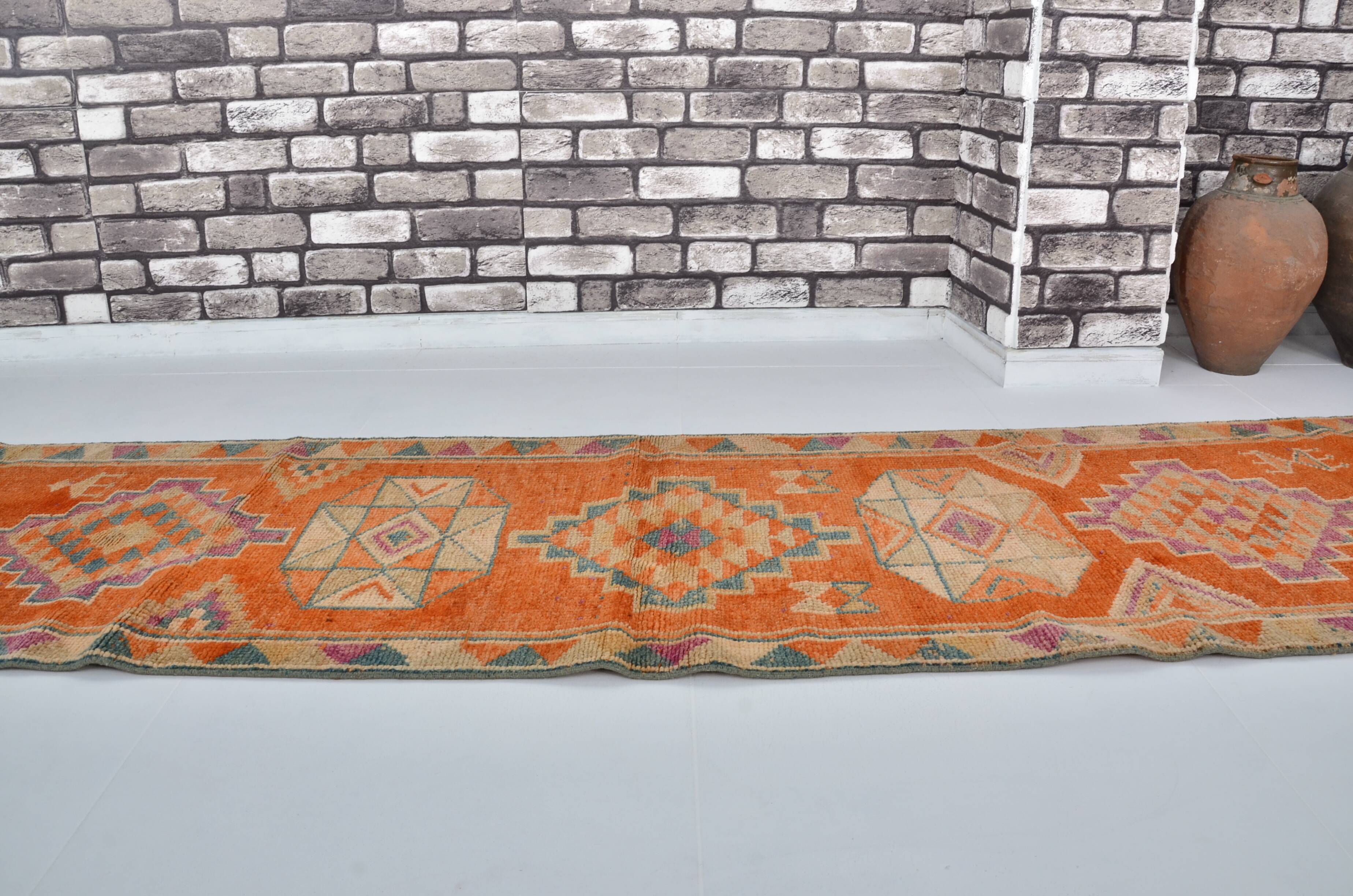 Orange Neutral Vintage Runner Rug sku 2113