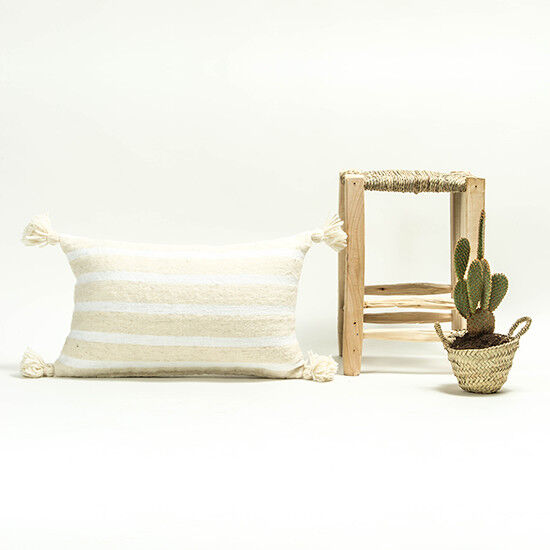 Coussin hayk 50x30 pompons