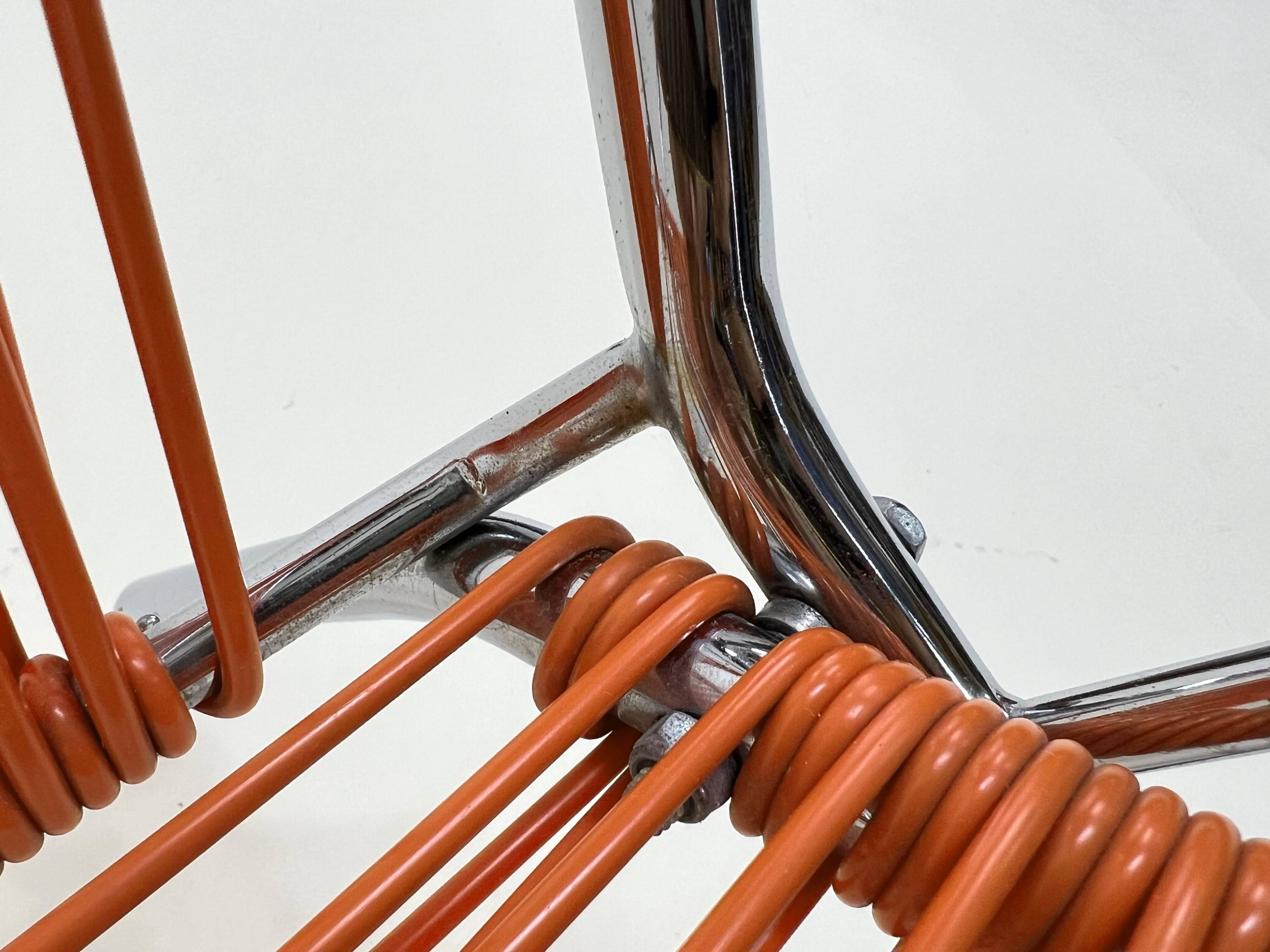 "Scoubidou" Orange Vintage 60's Folding Child's Armchair Chair