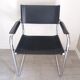 Fauteuil en inox et cuir