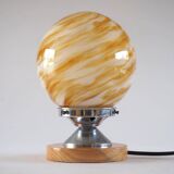 Amber marbled ball lamp