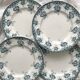 4 assiettes plates en terre de fer "Primevère" Saint Amand et Hamage