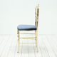 Italian Chiavari brass & blue velvet chair, 1950s