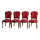 Set of Louis XV Cabriolet Chairs – Carved Wood & Bordeaux Leather
